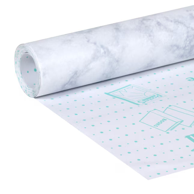 Duck EasyLiner Removable Adhesive 20-Inches x 15-ft White Marble Shelf liner