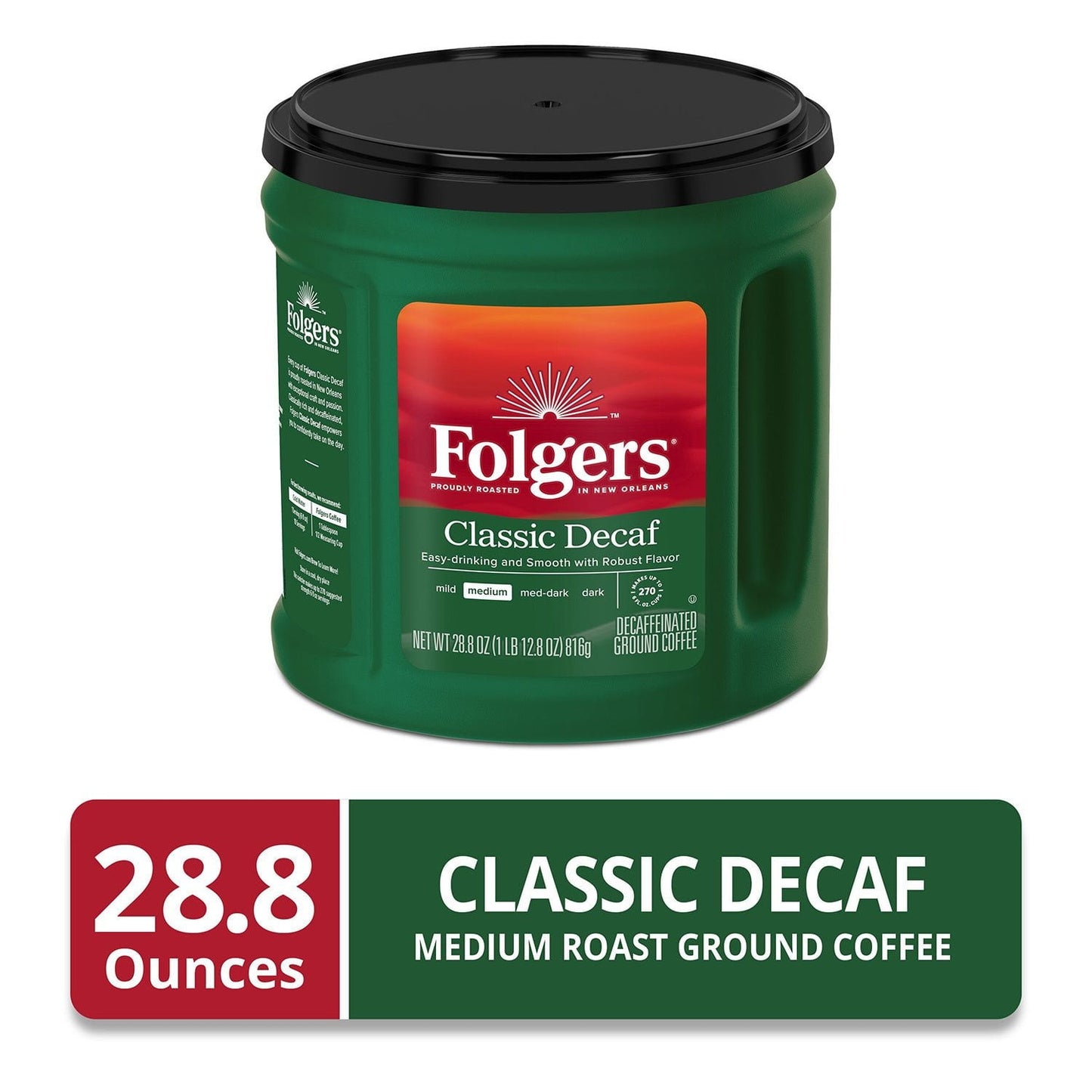 Decaffeinated Medium‑Roast Ground Coffee – 28.8 oz
