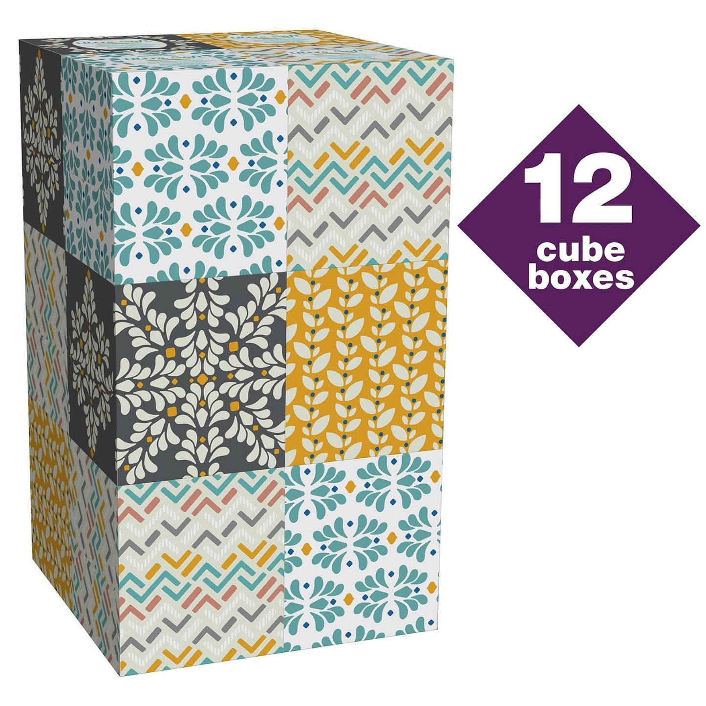 Member's Mark Ultra Soft 3-Ply Facial Tissues, 12 Cube Boxes, 80 tissues/box