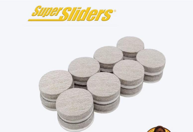 3/4 Inch Round Felt Furniture Pads – Beige, 16 Pack