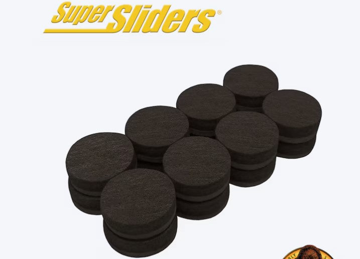 3/4 Inch Round Felt Furniture Pads – Brown, 16 Pack