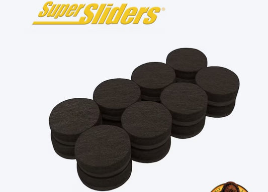 3/4 Inch Round Felt Furniture Pads – Brown, 16 Pack