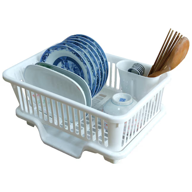 Basicwise 17-in W x 11.81-in L x 7.48-in H Plastic Dish rack