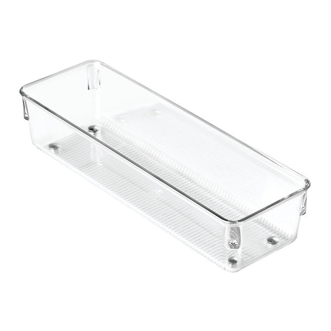 iDesign 9.75-in x 3.25-in Clear Plastic Drawer Organizer
