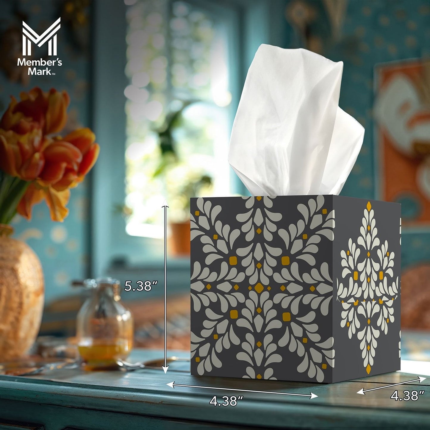 Member's Mark Ultra Soft 3-Ply Facial Tissues, 12 Cube Boxes, 80 tissues/box
