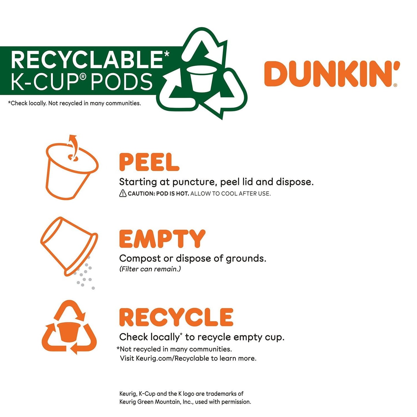 Dunkin’ Donuts Decaf Coffee K-Cups – Medium Roast, 54 Ct