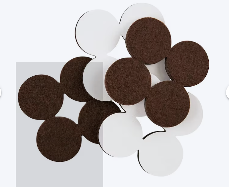 Round Felt Furniture Pads – 1.5 Inch, 16 Pack