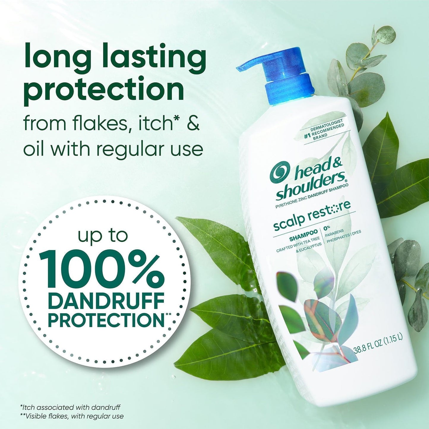 Anti-Dandruff Shampoo with Tea Tree & Eucalyptus – 38.8 fl oz