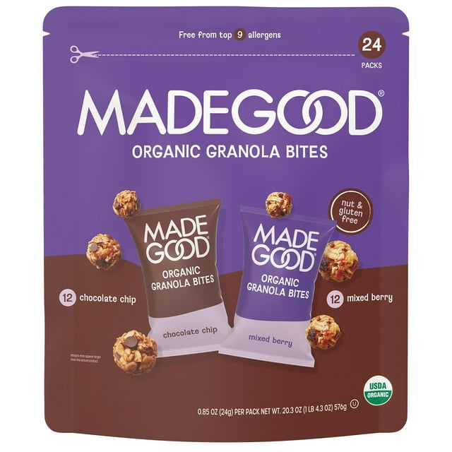 MadeGood Mixed Berry & Chocolate Chip Granola Minis – 24-Count Pack