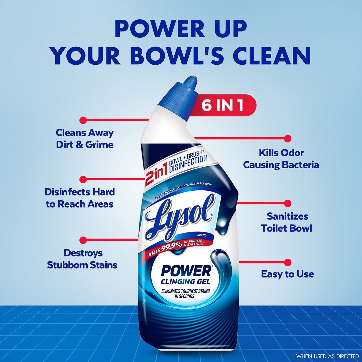 Lysol Advanced Toilet Bowl Gel Cleaner – 32 fl oz (4-Pack)