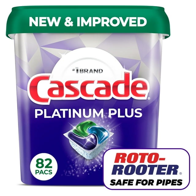 Cascade ActionPacs Dishwasher Detergent Pods, Fresh Scent – Tub of 82 Pacs