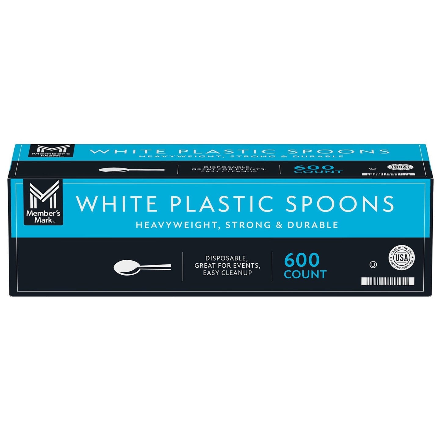 Member’s Mark Heavy-Weight White Plastic Spoons – 600 Count Bulk Pack