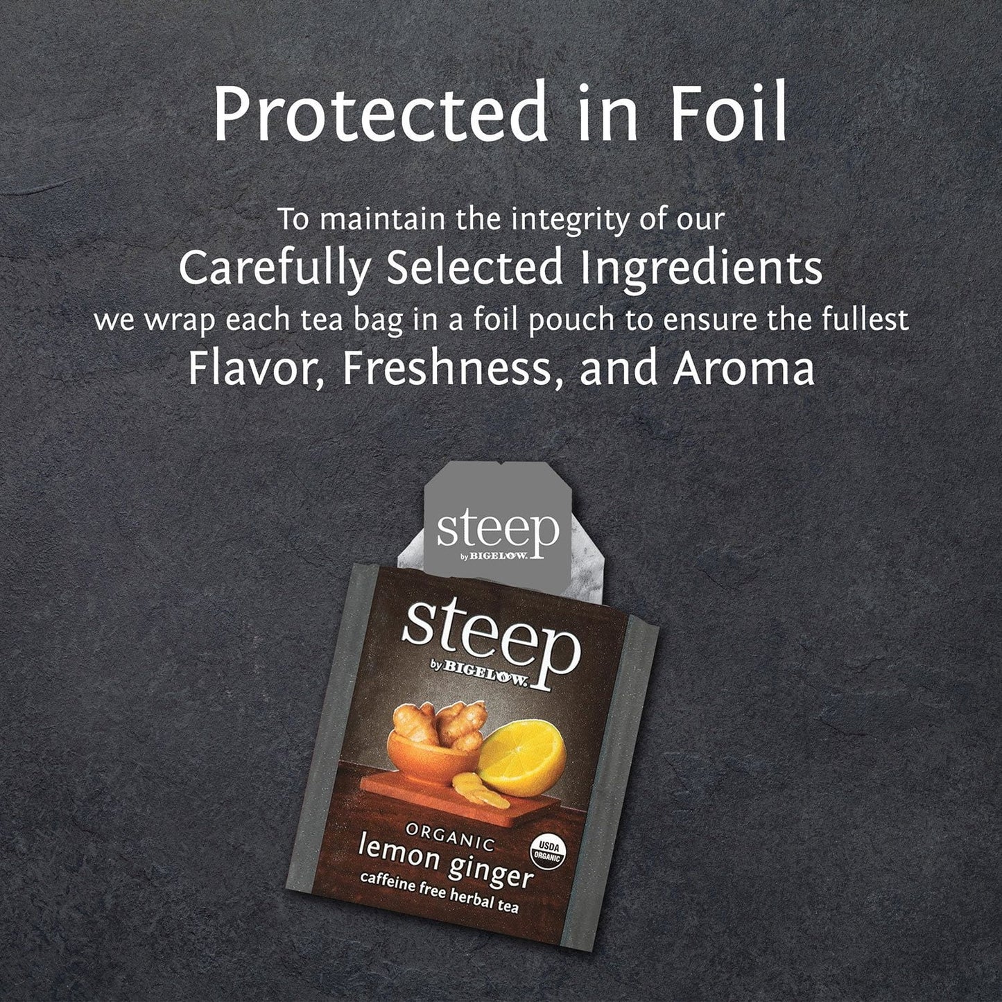 Steep by Bigelow Lemon Ginger Herbal Tea 60 ct.