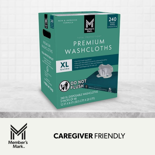 Member’s Mark Adult Washcloths – 240 Count Value Pack