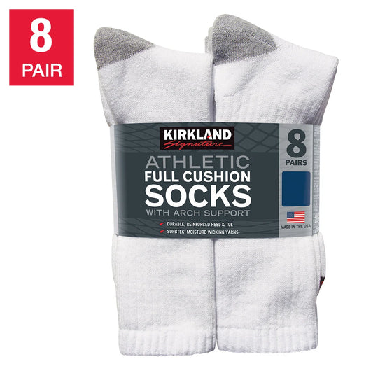 Kirkland Signature Men's Athletic Sock, 8-pair