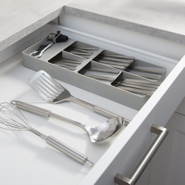 Kitchen Details 15.75-in x 6.22-in Gray Plastic Drawer Organizer