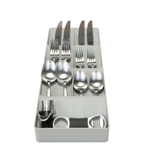 Kitchen Details 15.75-in x 6.22-in Gray Plastic Drawer Organizer