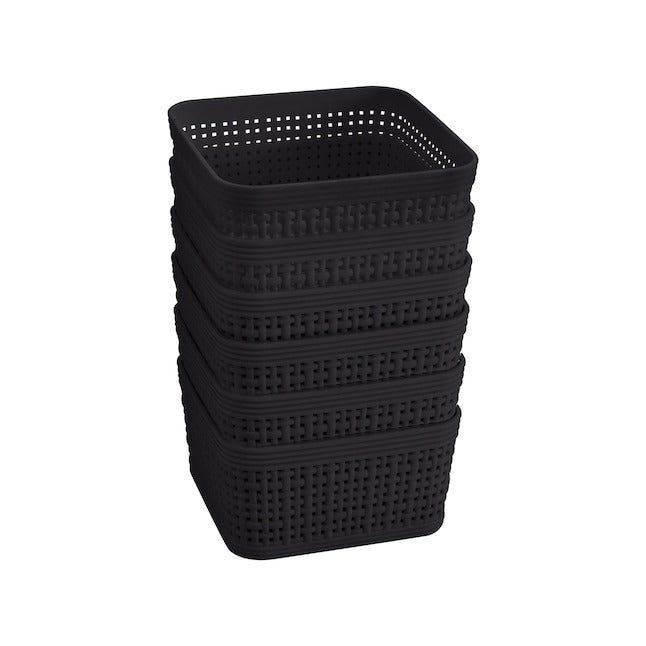 Simplify 6-Pack 4.72-in x 4.72-in Black Plastic Drawer Organizer