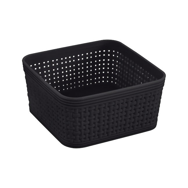 Simplify 6-Pack 4.72-in x 4.72-in Black Plastic Drawer Organizer