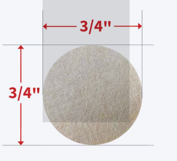 3/4 Inch Round Felt Furniture Pads – Beige, 16 Pack