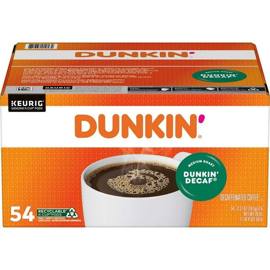 Dunkin’ Donuts Decaf Coffee K-Cups – Medium Roast, 54 Ct