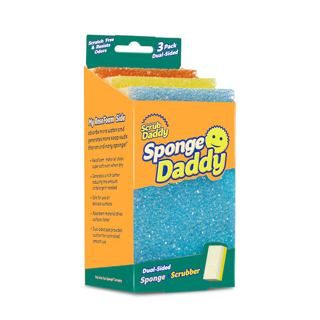 Scrub Daddy Sponge Daddy Cellulose Sponge with scouring pad 3 -Pack