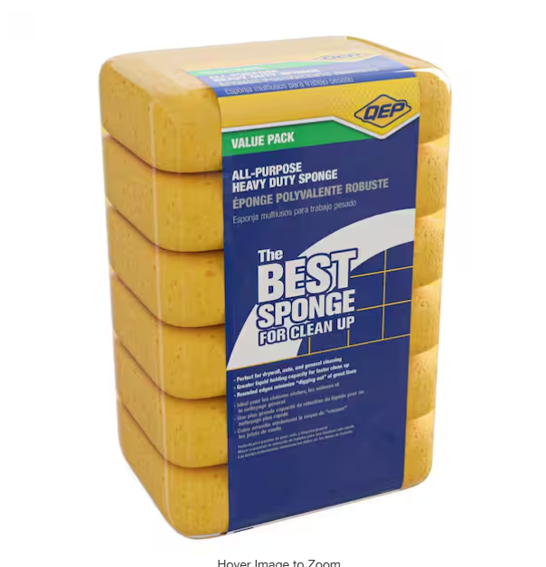 Extra Large 7-1/2 in. D x 5-1/2 in. W Polyurethane Sponge for Grouting, Cleaning, and Washing (6-Pack)