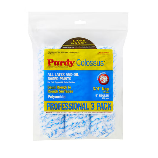 Purdy 3 -Pack 9-in x 3/4-in Nap Colossus Standard Woven Paint Roller Cover