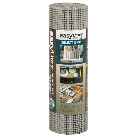 Duck Select Grip EasyLiner 12-in x 12-ft Light Grey Shelf liner
