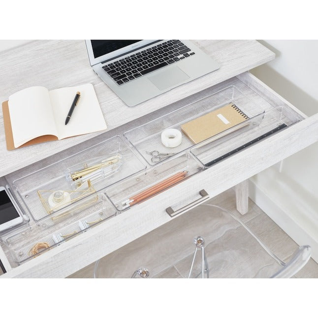 iDesign 9.75-in x 3.25-in Clear Plastic Drawer Organizer