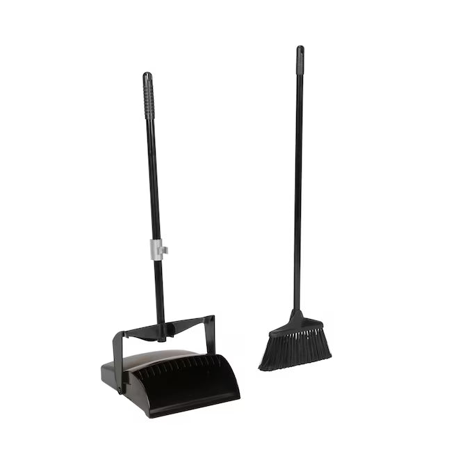 Libman 10-in Poly fiber Multi-surface Angle with dustpan Upright Broom
