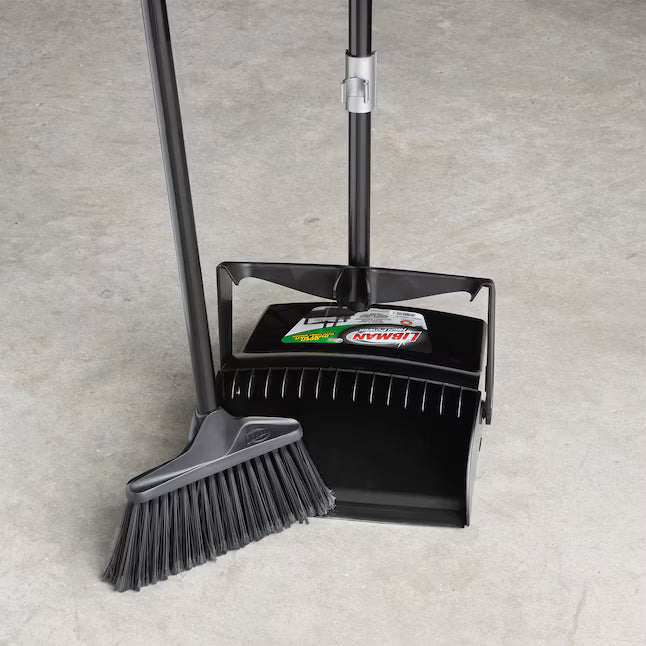 Libman 10-in Poly fiber Multi-surface Angle with dustpan Upright Broom