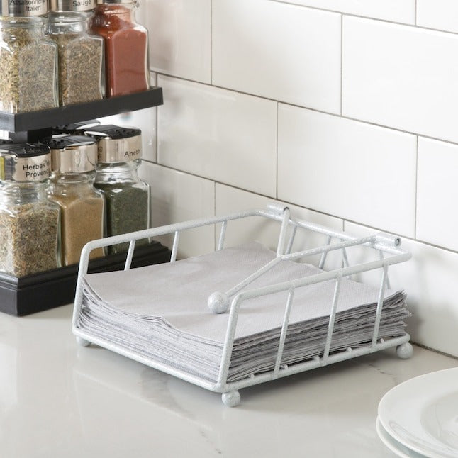 Laura Ashley White Metal Freestanding Napkin Holder
