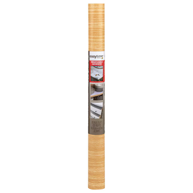 Duck EasyLiner Removable Adhesive 20-in x 15-ft Natural Oak Shelf liner