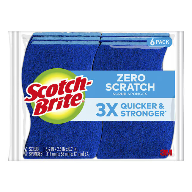 Scotch-Brite Zero Scratch Cellulose Sponge with scouring pad 6 -Pack