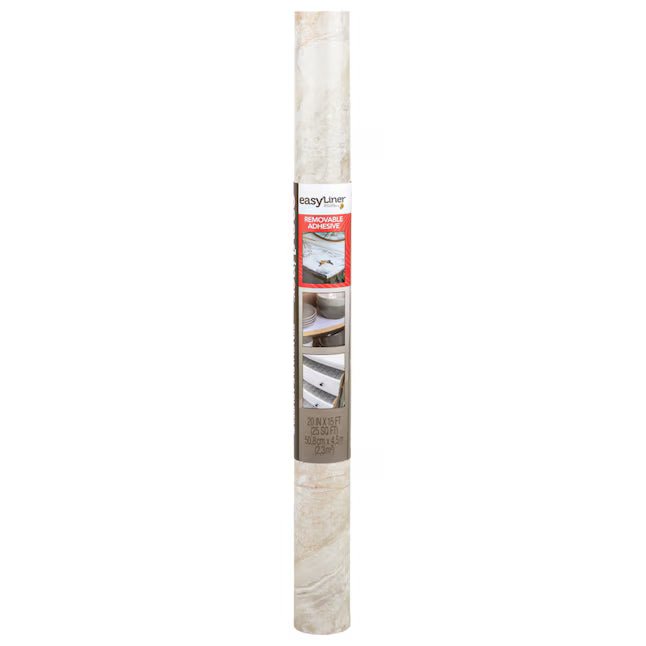 Duck EasyLiner Removable Adhesive 20-in x 15-ft Beige Marble Shelf liner
