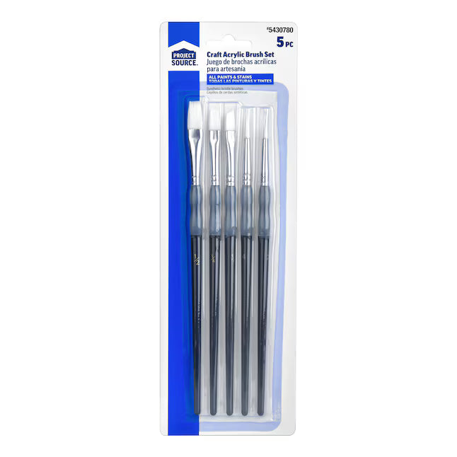 Project Source Multiple Sizes Reusable Round Specialty Craft Brush 5 -Pack