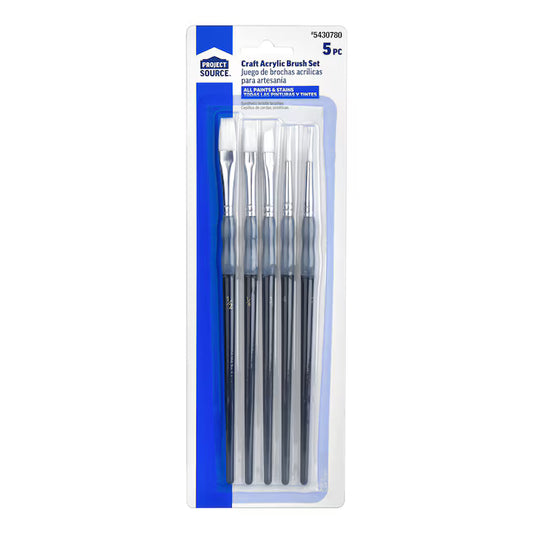 Project Source Multiple Sizes Reusable Round Specialty Craft Brush 5 -Pack