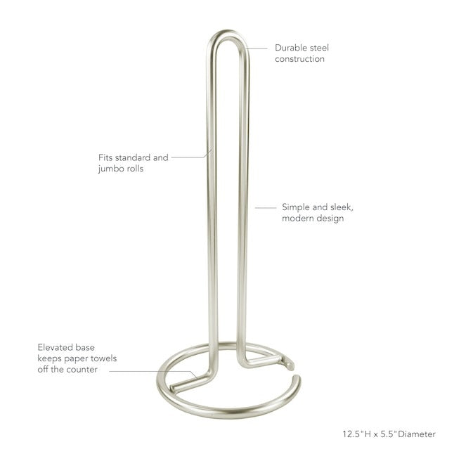 Style Selections Brushed Nickel Metal Freestanding Paper Towel Holder