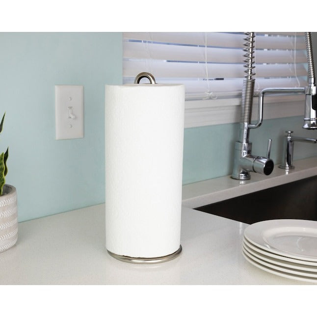 Style Selections Brushed Nickel Metal Freestanding Paper Towel Holder