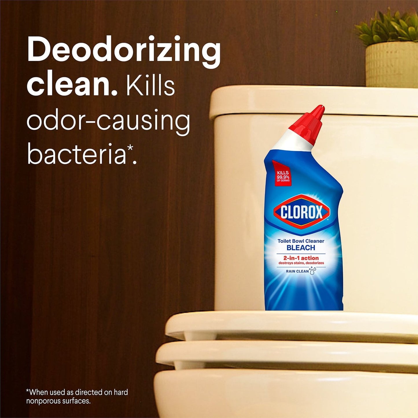 Clorox Toilet Bowl Cleaner with Bleach – Rain Clean, 6-Pack (144 fl oz)