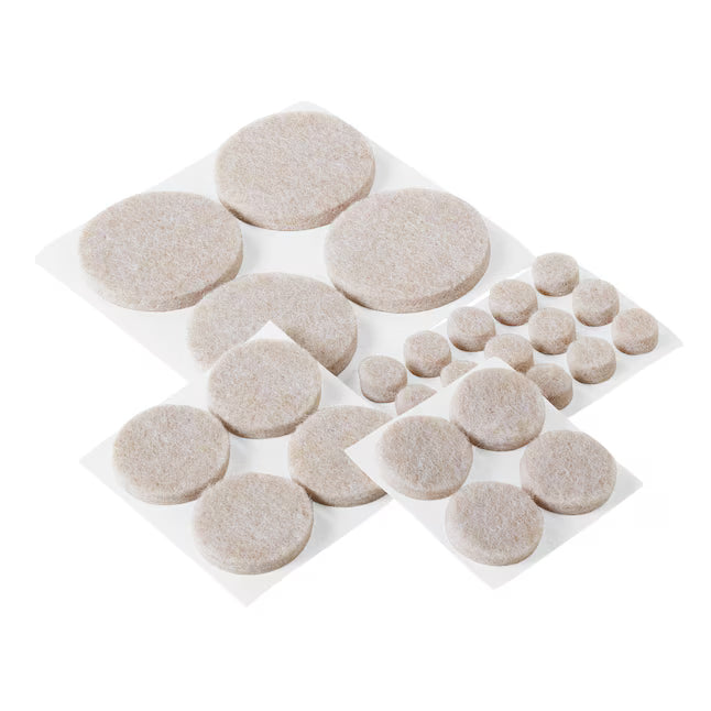 Scotch 201 -Pack Assorted Beige Round Felt furniture pads