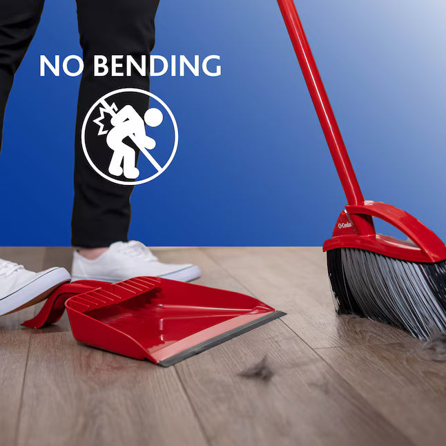 O-Cedar PowerCorner Pet Pro 13.5-in Poly fiber Multi-surface Angle with dustpan Upright Broom