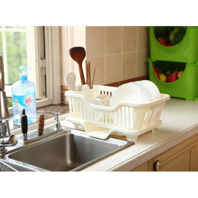 Basicwise 17-in W x 11.81-in L x 7.48-in H Plastic Dish rack
