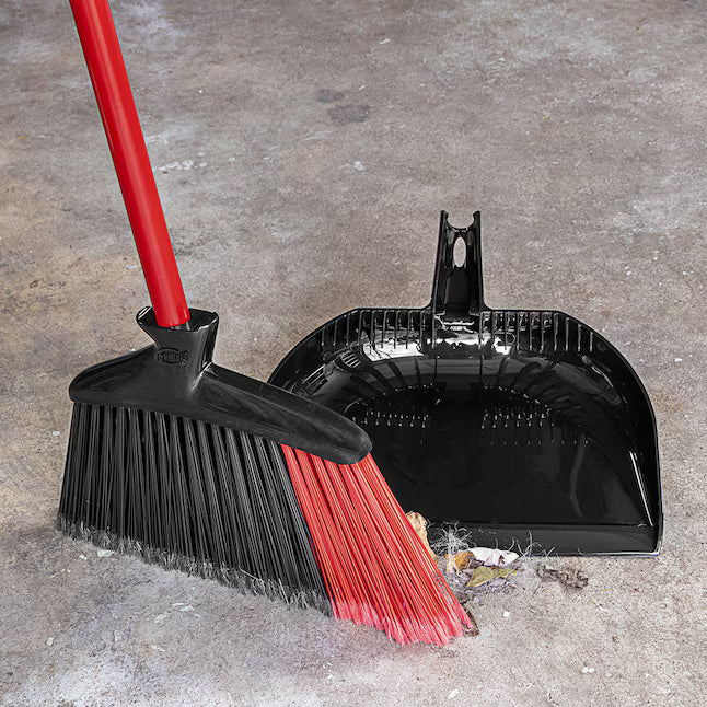 Libman 14-in Poly fiber Multi-surface Angle with dustpan Upright Broom