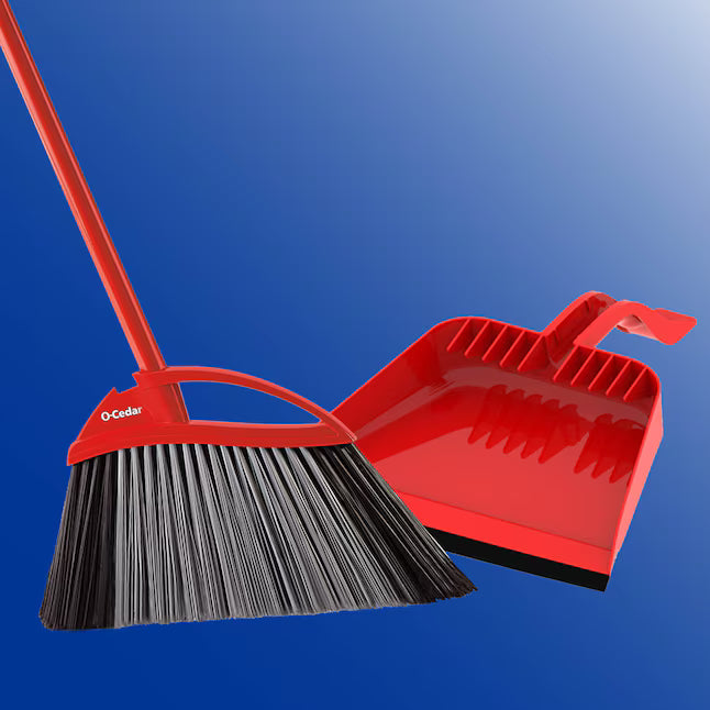 O-Cedar PowerCorner Pet Pro 13.5-in Poly fiber Multi-surface Angle with dustpan Upright Broom
