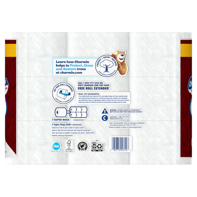 Charmin Ultra Strong Super Mega 9 -Pack 2-ply Toilet Paper
