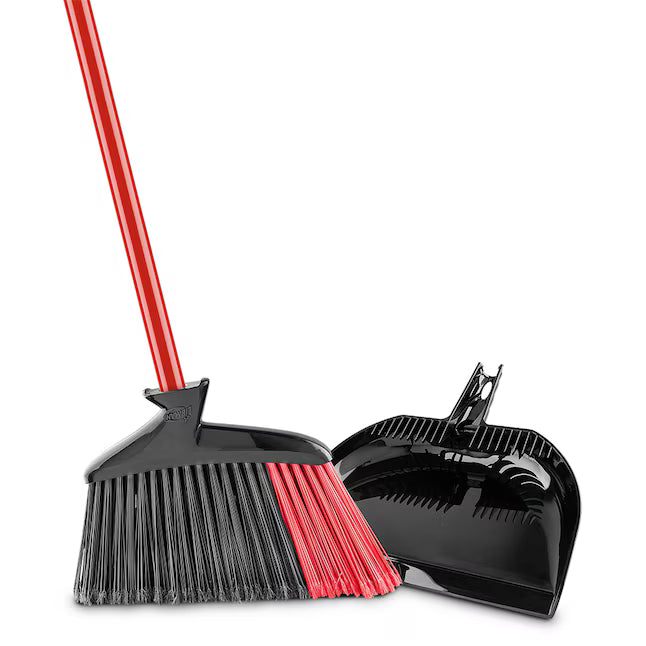 Libman 14-in Poly fiber Multi-surface Angle with dustpan Upright Broom