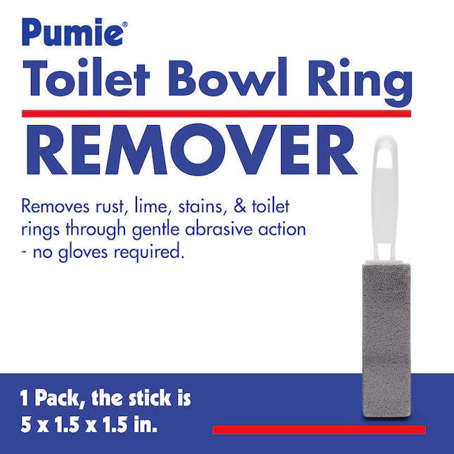 Pumie Toilet Bowl Ring Removing Pumice Scouring Stick with Handle Cellulose Scouring pad