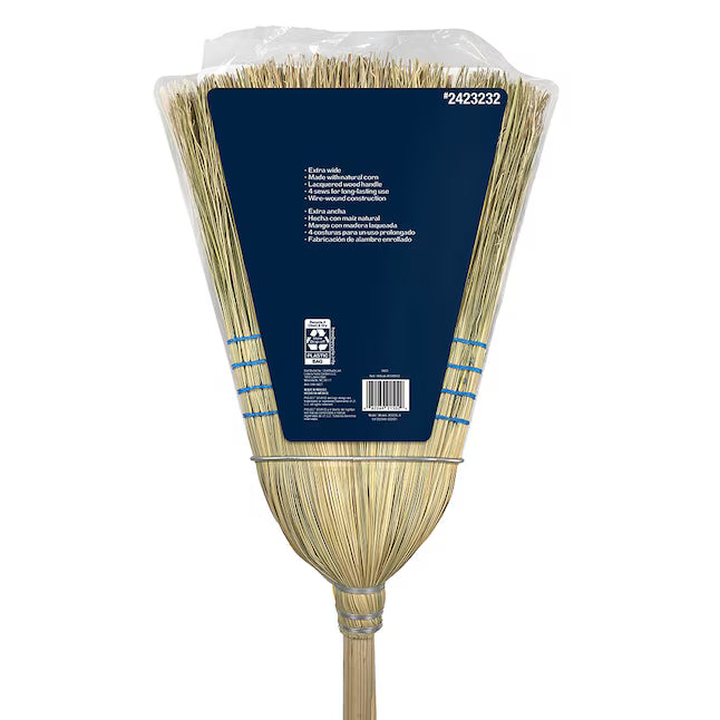 Project Source 14-in Corn Multi-surface All-purpose Upright Broom